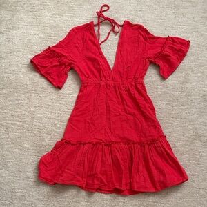 Billabong Beachy Red Deep-V Dress